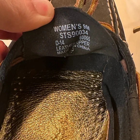 Sperry Navy and Brown Boat Shoes Women’s Sz 9 Top-Sider - Picture 3 of 6